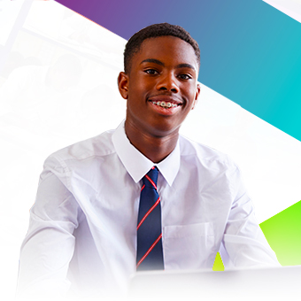 High school student attending live masterclasses and online learning with Fundaflix, zero-rated for MTN users.